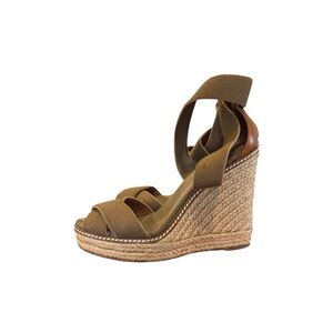Tory Burch Olive Wedge Sandals